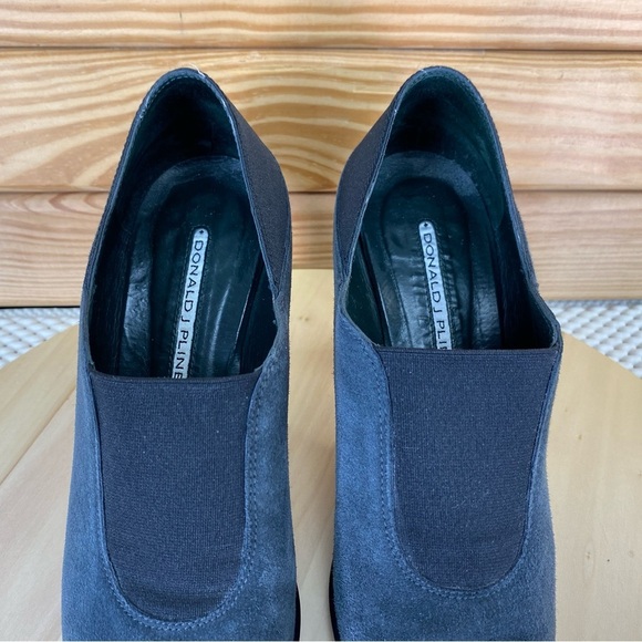 Donald J Pliner 7 US Slip on Black Suede/Leather Stiletto Heels Pumps Shooties - Picture 6 of 12